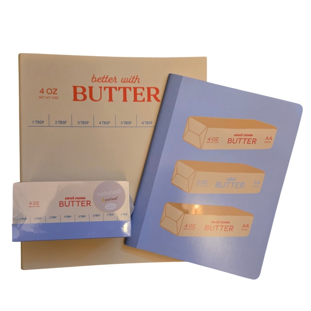 Pearhead Stationery Set Yellow Blue‎ New Butter Binder Notebook Notepad